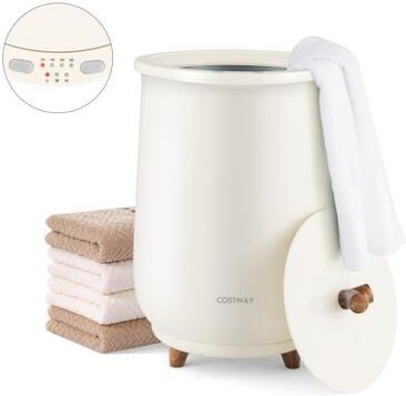 Costway 23L Large Luxury Bucket-Style Towel Warmer with Fragrant Disc Holder-Gray