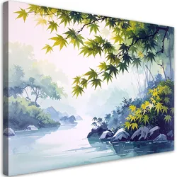 BILDER, Japanische Landschaft Ahornblätter Natur grün