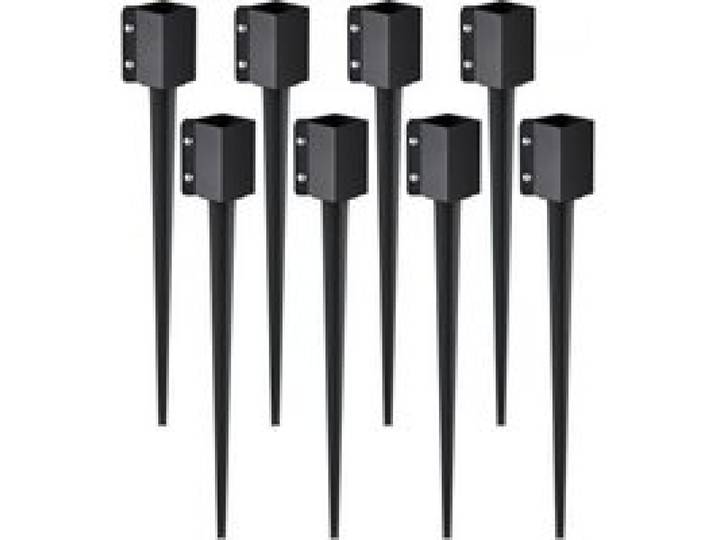 VEVOR Erdspieß für Zaunpfosten, 8er-Pack, 113 x 113 x 914 mm Außendurchmesser (Innendurchmesser 8,9 x 8,9 cm), Metall, schwarz pulverbeschichtet, Erdspieß für Briefkästen, Terrassen, Gartengeländer