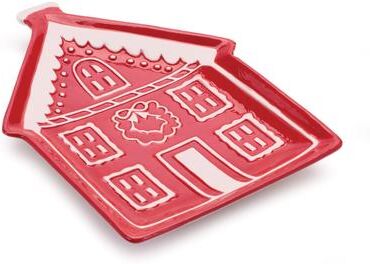 Melrose International Ceramic Gingerbread House Plate (Set of 4)