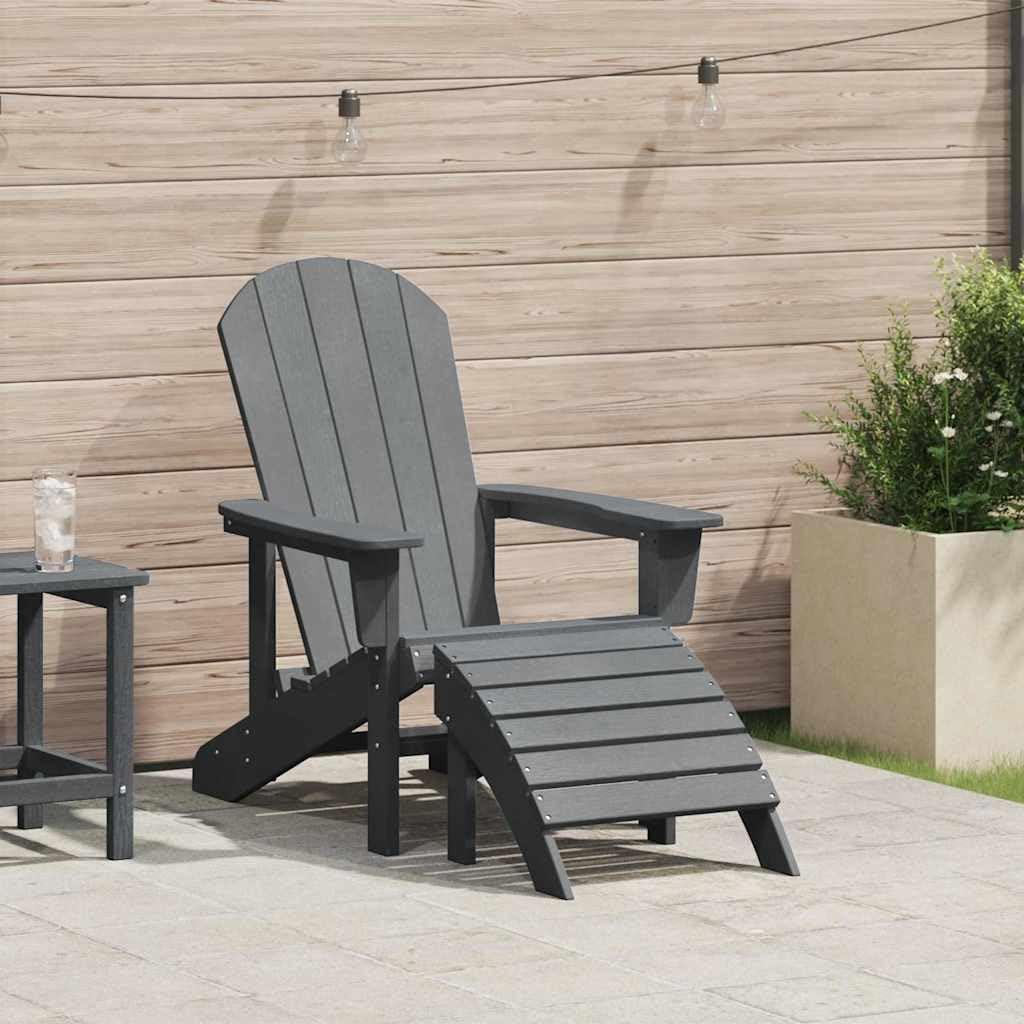 Adirondack-Stuhl in Hellgrau, 82 x 74 x 92 cm, aus HDPE für Garten und Terrasse