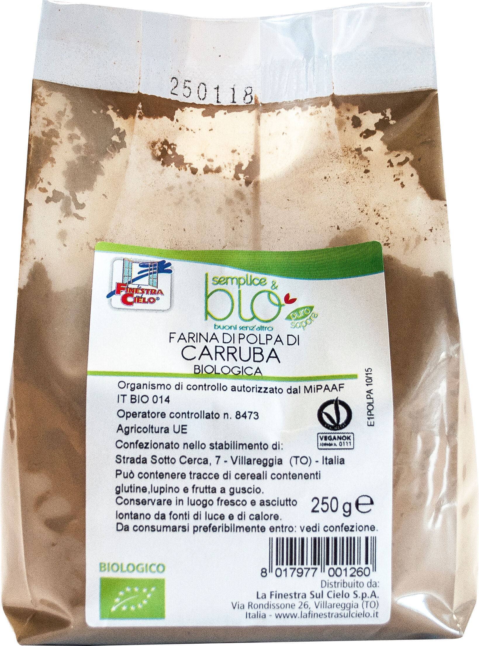 Biotobio Fsc Polpa Carruba 250g