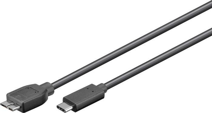 Microconnect USB 3.1 naar USB-C en Micro-USB B kabel, 1 meter, zwart