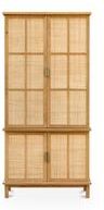 NADAAL STUDIOS Vionelle Cabinet, Rectangular Solid Oak With Rattan, Adjustable Shelves, Natural Finish