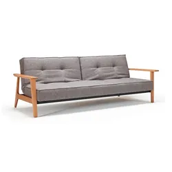 INNOVATION LIVING Schlafsofa Splitback Frej Eiche Stoff Grau Grey