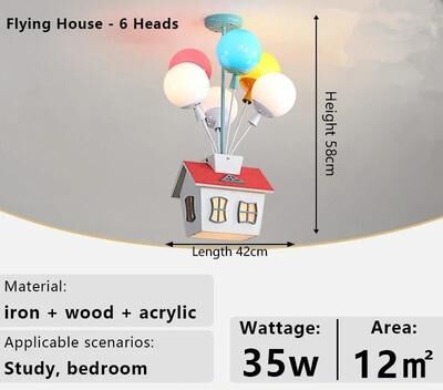 Uplift Picks Kids Balloon Chandelier Wooden Ceiling Light Sputnik Style For Girls Room f cool Light 110 220 V