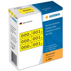 HERMA Klebenummern gelb