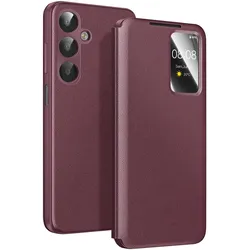 Avizar Smart View Etui mit Kartenfach Galaxy A17 (Samsung Galaxy A17), Smartphone Hülle, Rot