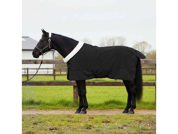 vidaXL Pferdedecke Schwarz 125 cm Polarfleece
