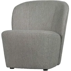 Sessel Lofty aus Bouclé-Stoff, modernes Design, gepolstert, grau, bequeme Sitzfläche