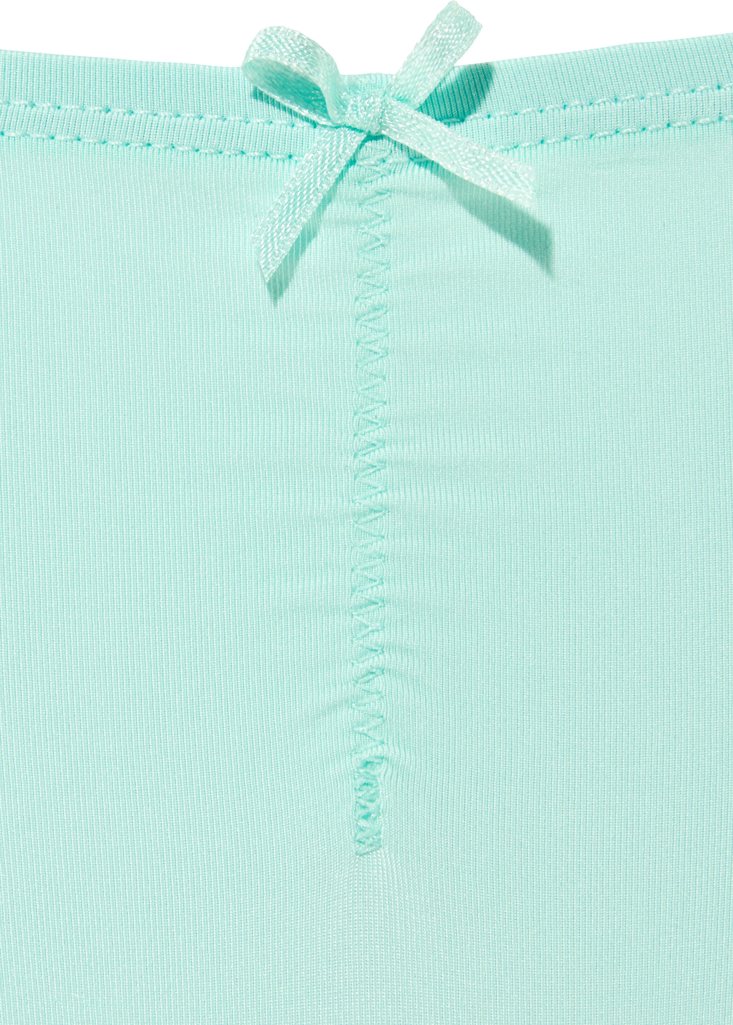 Brasilslip LASCANA, Damen, Gr. 36/38, türkis, Microfaser, Obermaterial: 92% Polyamid, 8% Elasthan (LYCRA). Spitze: 86% Polyamid, 14% Elasthan (LYCRA), unifarben, körpernah, Unterhosen Brasilslip, mit schöner Spitze hinten türkis 36/38
