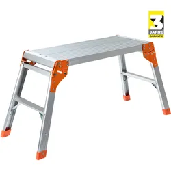 Craftfull Arbeitsplattform CF-107A, klappbar, Sicherheitsbügel, Arbeitspodest aus Aluminium, 150 kg (Silber/Orange)