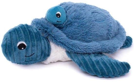Knuffel Schildpad Mama en Baby - Blauw - 29 cm