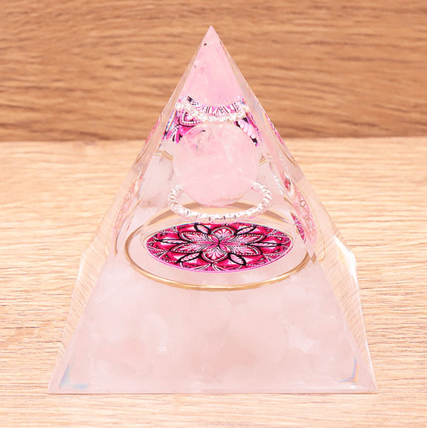Orgoniet Piramide van Rozenkwarts 60 mm