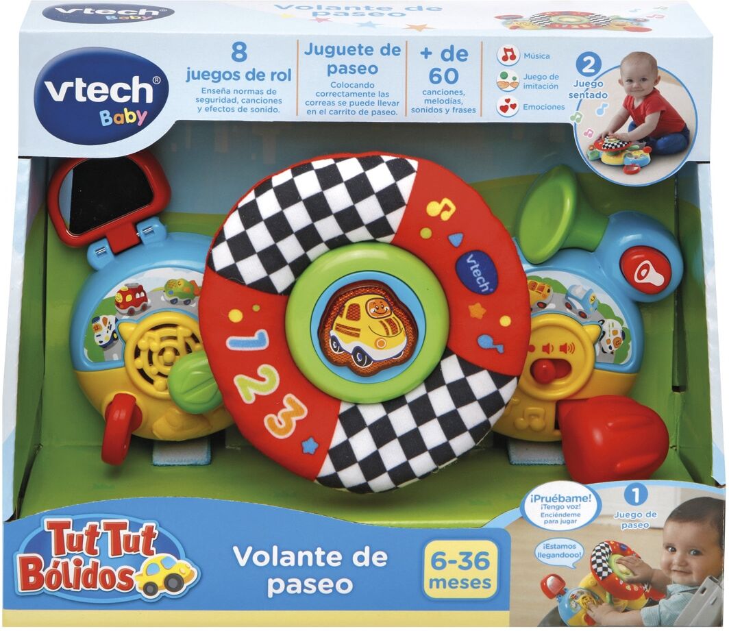 Vtech Juguete educativo Volante de Paseo Interactivo Tut Tut Bólidos Baby.