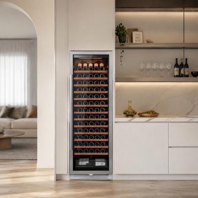 Ca'Lefort 24-Inch 166-Bottle Single-Zone Wine Refrigerator, Built-In or Freestanding, Stainless Steel