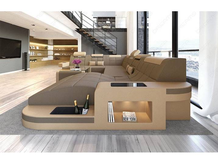 Wohnlandschaft Wave XXL U-Form in Stoff