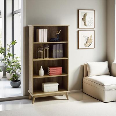 Caffoz Newport 5 Tier Wood Bookcase Modern Bookshelf with Open Shelves for Living Room, Office Bedroom Sturdy Storage Shelf Unit