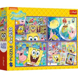 Puzzle - 4x250 - SpongeBobs verrückte Welt Trefl 13342