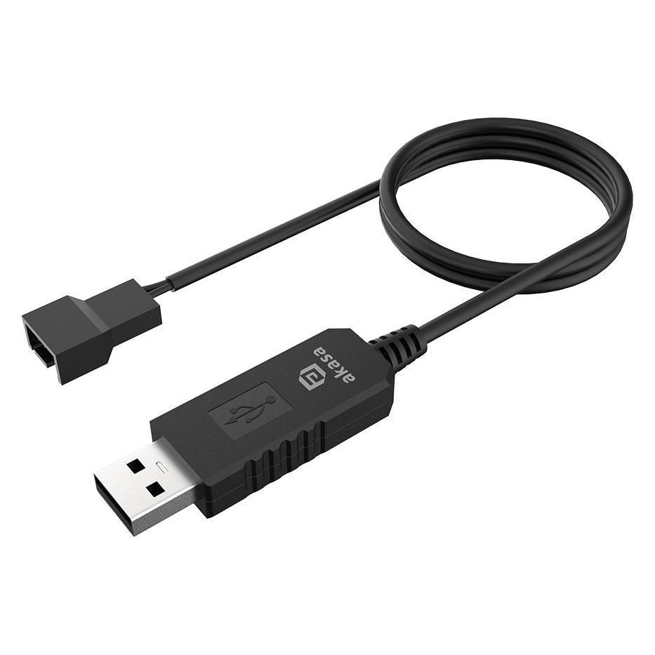 Akasa Step-Up Voltage Converter Cable (60 cm, 2Pin Strom, USB 2.0) (AK-CBFA10-60BK)