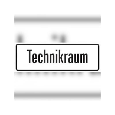 Aufkleber Hinweisschild, Technikraum - 350 x 120 mm Folie selbstklebend