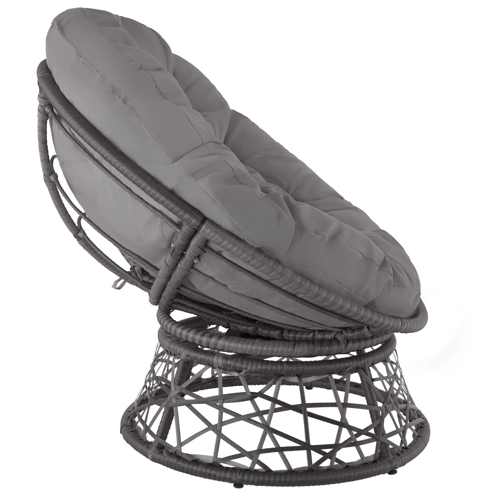 TecTake Gargano draaibare wicker fauteuil - grijs