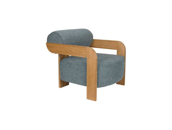 Design Loungesessel „Oolong“ Esche Ocean Blue Zuiver