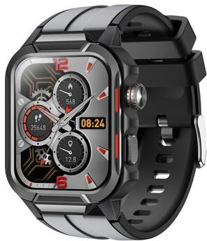Everyday Crate GS9 Rugged Smart Watch 1.96 Inch TFT Display 3ATM Waterproof Smartwatch With Bluetooth Calling black+light Grey