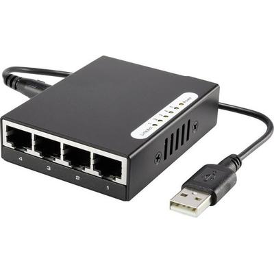 Renkforce RF-4451433 RF-4451433 Netzwerk Switch 5 Port 100MBit/s USB-Stromversorgung