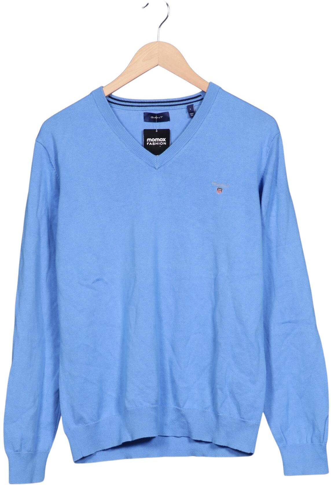 Gant Herren Pullover, Hellblau, Gr. L, Baumwolle - Second Hand