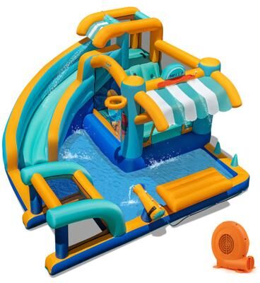 Costway Inflatable Water Slide Bounce House Kids Jump Castle with 750W Blower