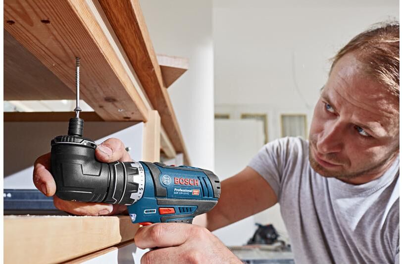 Akku-Schrauber BOSCH PROFESSIONAL "GSR 12V-15 FC Kit 2x 2.0 Ah", grau (blau, schwarz, rot, grau), Schrauber, Akku-Schrauber blau, schwarz, rot, grau Einheitsgröße