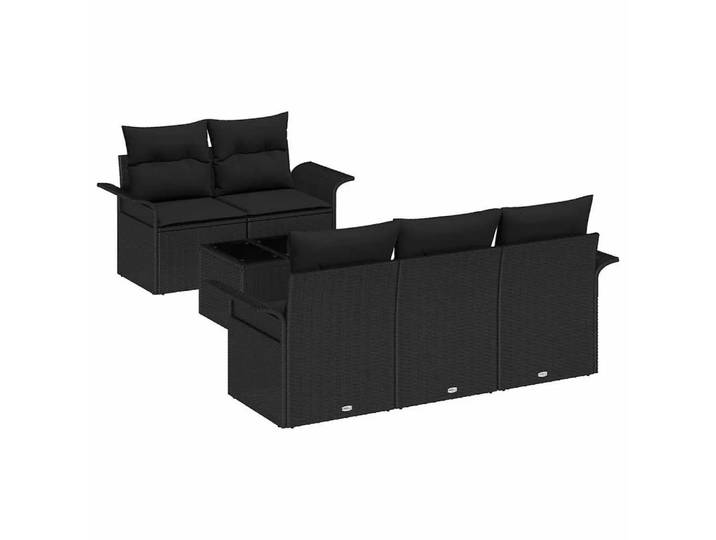 VidaXL - Outdoor-sofa poly-rattan, One Size, Schwarz