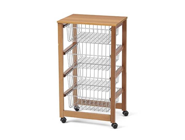 ARREDAMENTIITALIA Arredamenti Italia keukenwagen GINGERONE, hout - 4 manden - kleur: kersen hout AR-It il Cuore del Legno