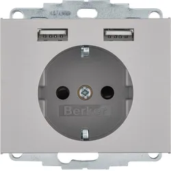 Berker 48037004 Steckdose SCHUKO/USB A-A, K.5, edelstahl