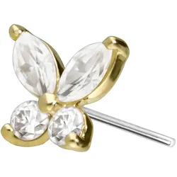 14 Karat Gold Aufsatz mit Titan Push Pin MOISSANIT-SCHMETTERLING