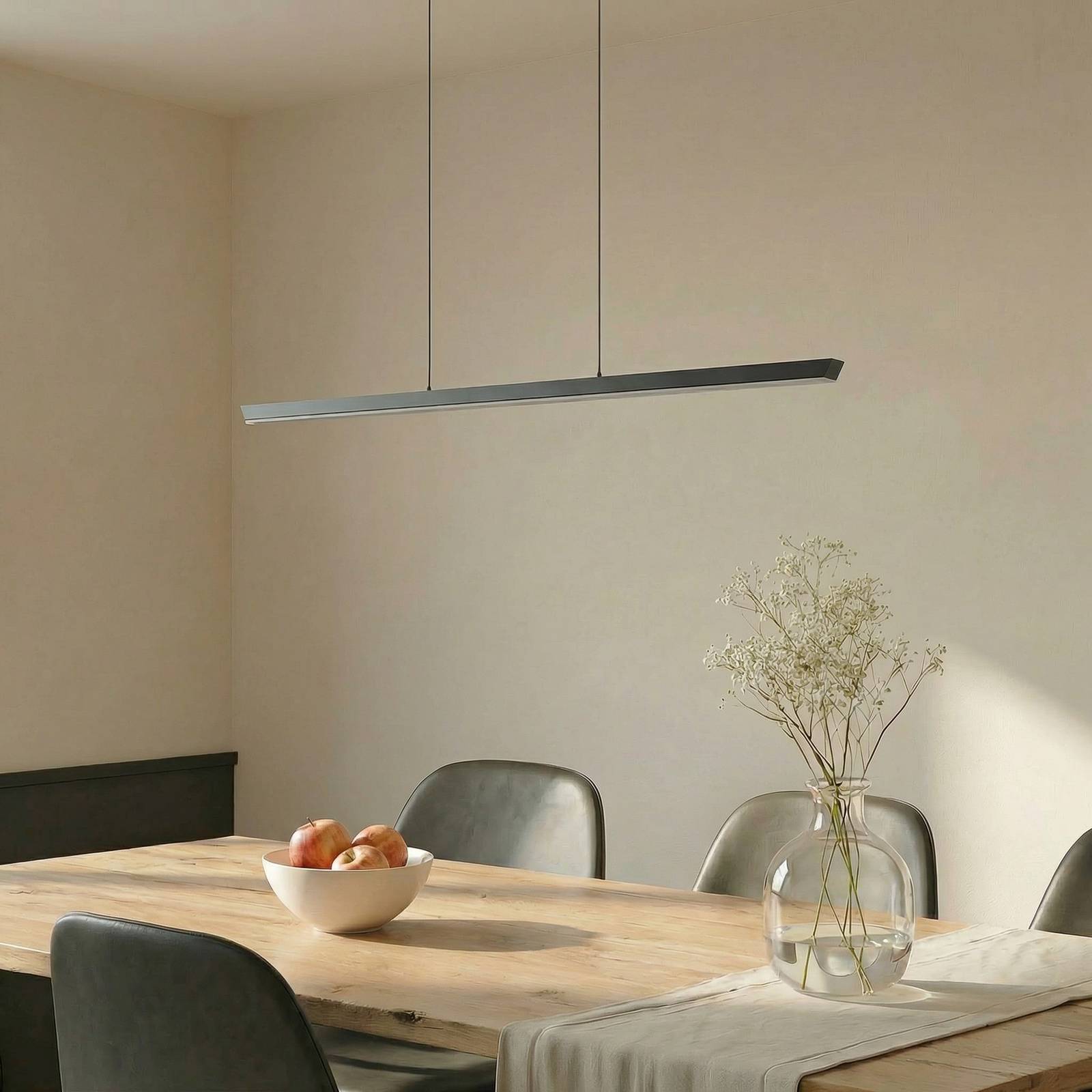 Hängelampe Solvar Lucande, dimmbar, schwarz, für Wohn- / Esszimmer, Metall, Modern