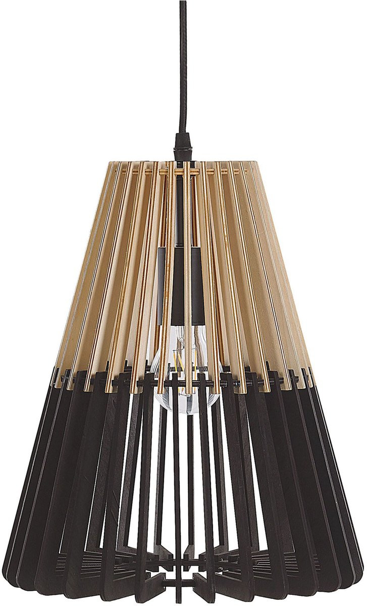 Beliani Boho Hanglamp - Kegelvormig - Hout en PVC
