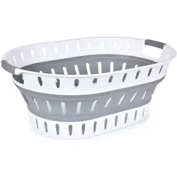König Design, Wäschekorb, Wäschekorb Faltbar Wäschesammler Wäschebox Wäschetonne Aufbewahrungskorb Grau (36 l)