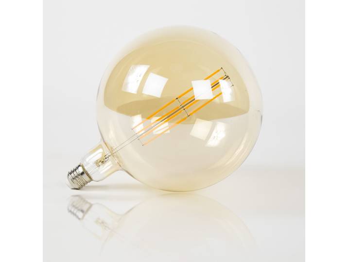 Ampoule globe à filament 20 cm (E27), verre ambré [G200]