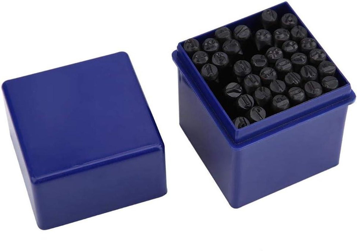Cijfer en letterponsset van duurzaam koolstofstaal voor gepersonaliseerde afdrukken, 36 stuks, 5mm