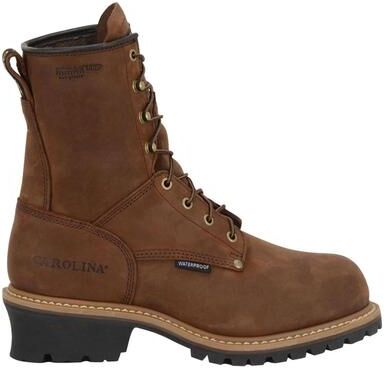 "Carolina Elm 8"" Insulated Logger - Mens 8 Brown Boot E2"