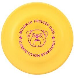 The Handy Homestead Soft Silicone Dog Frisbee For Training And Fetch yellow