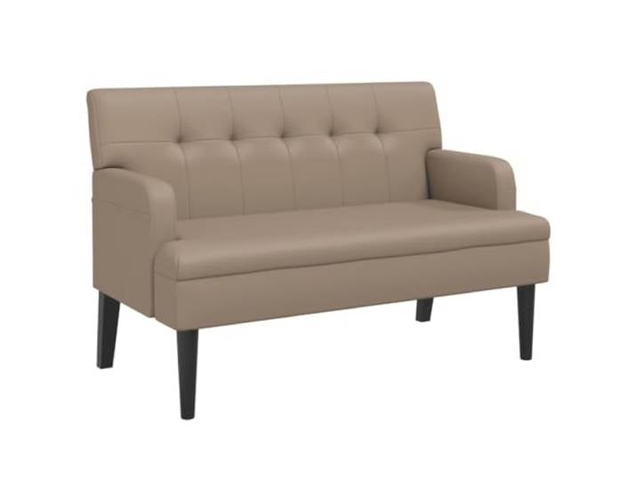 vidaXL Sitzbank mit Rückenlehne Cappuccino 112x65,5x75 cm Kunstleder