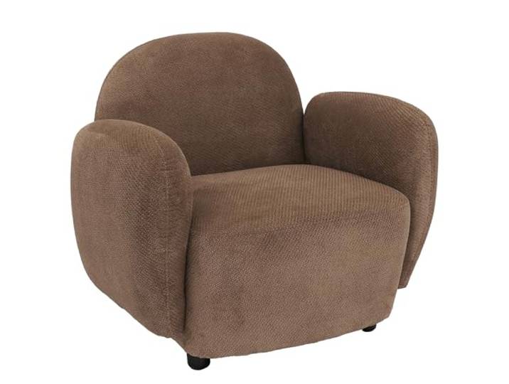 Mendler Sessel HWC-P33 Stoff/Textil Chenille (330 g/m²) - braun