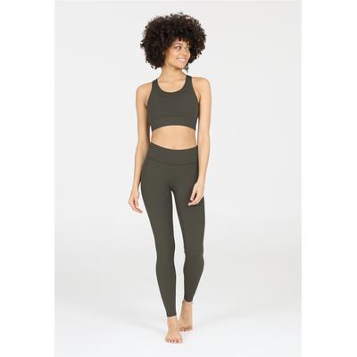 Trainingstights ATHLECIA "Luxe", Damen, Gr. 34, EURO-Größen, grün (grün, grün), 80% Polyamid, 20% Elasthan, unifarben, Hosen, mit Kompressionswirkung