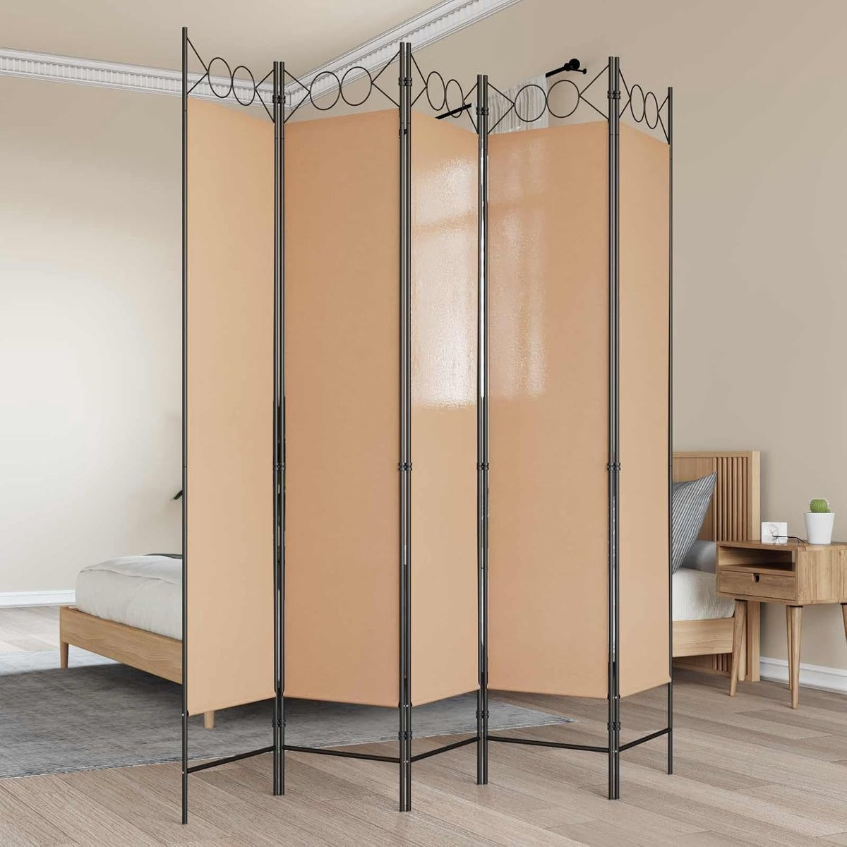 5-delige opvouwbare scheidingswand van stof, 200 cm