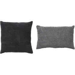andiamo Kissen-Set Emy Schwarz-Dunkelgrau 2x40x40 cm + 2x30x50 cm
