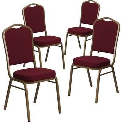 Lancaster Home "4 Pack Crown Back Stacking Banquet Chair - 20.25""D x 17.25""W x 38""H"