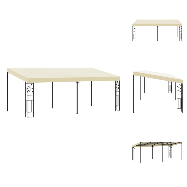 vidaXL Wand-Pavillon 6x3x2,5 m Cremeweiß - Pavillons & Partyzelte